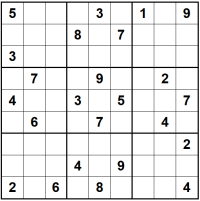 Ejemplo de tablero de Sudoku